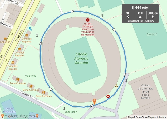 Best 5K Routes in Laureles Estadio Atanasio Girardot
