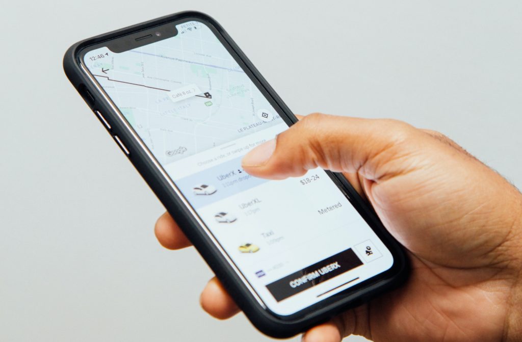 Uber rideshare app in medellin