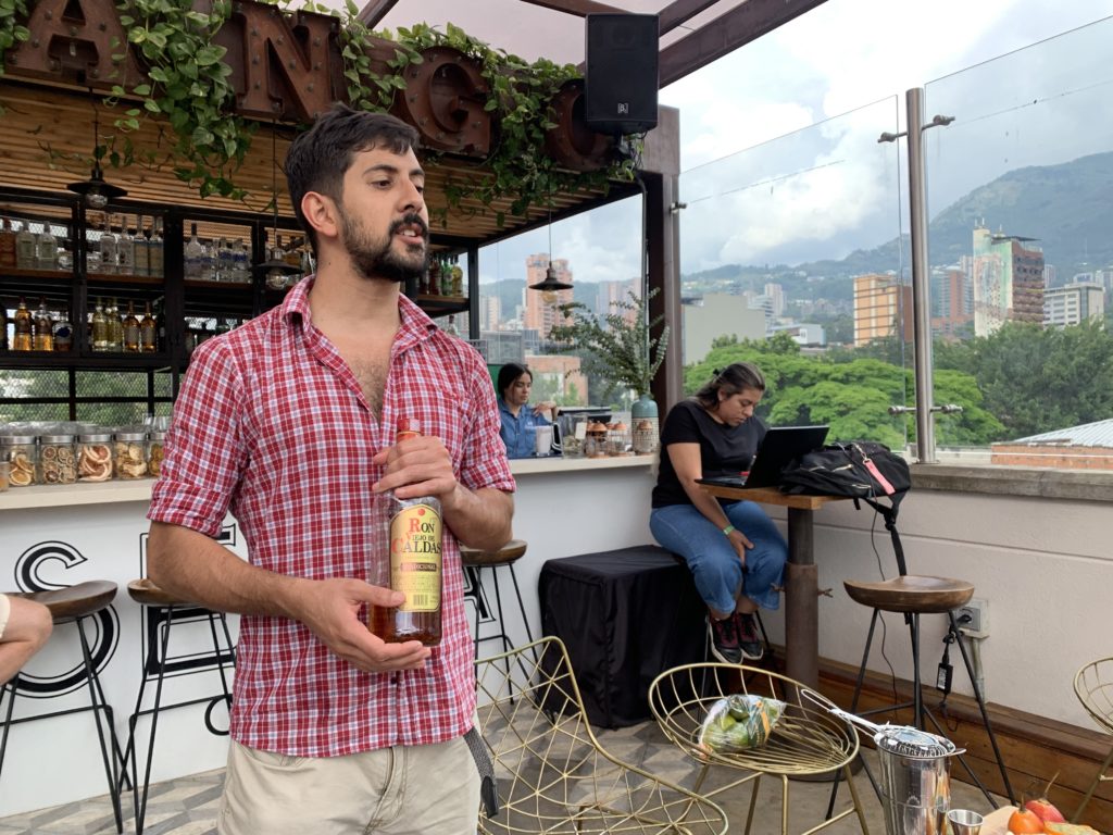 Man speaking about the cocktail workshop